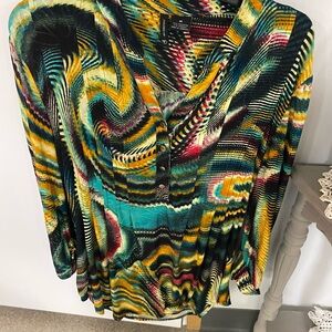 New Directions Vibrant Multicolor Blouse